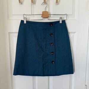 Ann Taylor Button Skirt, Blue, Size 6 Petite, NWT